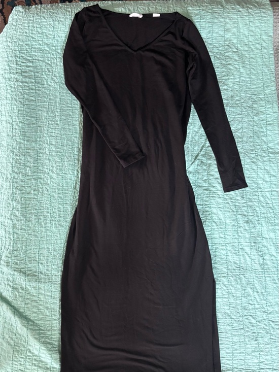 Marcella NYC Dresses & Skirts - Marcella Long Sleeve Black Stretch Maxi Dress Bodycon